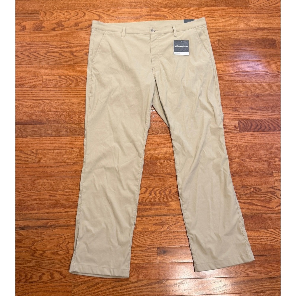 New Eddie Bauer Mr Takeoff Chino Pants Mens 40x42 Khaki Commuter Tech Stretch